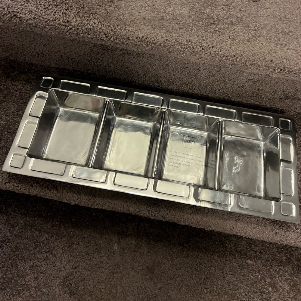 NWT - Mikasa 4 compartment silver serving platter